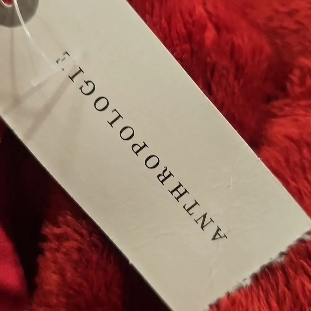 NWT Anthropologie Mairead Mock Neck Furry Velour Pullover Size M